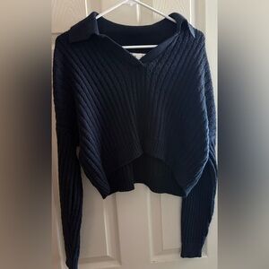 Navy Blue Hollister Women's Sweater
